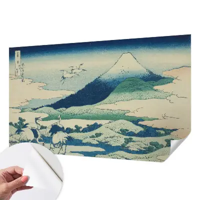 Papel de parede para criança com estampa de garças e montanhas
