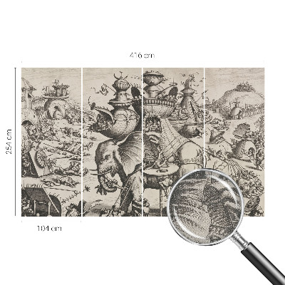 Papel de parede infantil Uma batalha grotesca