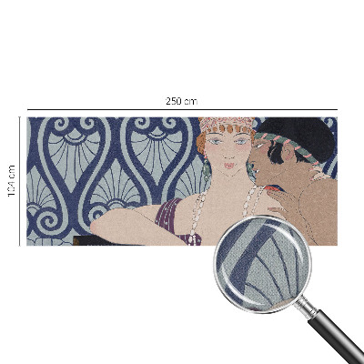 Papel de parede para criança com estampa de casal com traço artístico