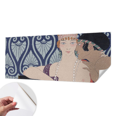 Papel de parede para criança com estampa de casal com traço artístico