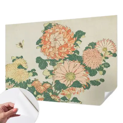 Papel de parede para criança com estampa de flores de crisântemo