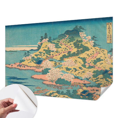 Papel de parede autocolante para sala com paisagem japonesa