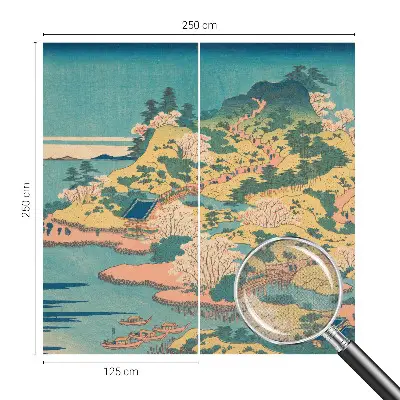 Papel de parede autocolante para sala com paisagem japonesa