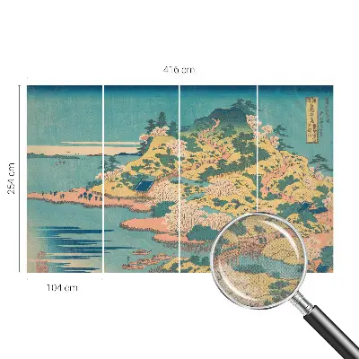 Papel de parede autocolante para sala com paisagem japonesa