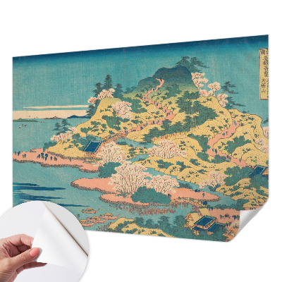 Papel de parede autocolante para sala paisagem japonesa