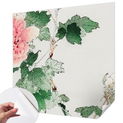 Papel de parede autocolante com padrão floral discreto