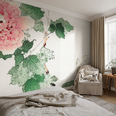 Papel de parede autocolante com padrão floral discreto
