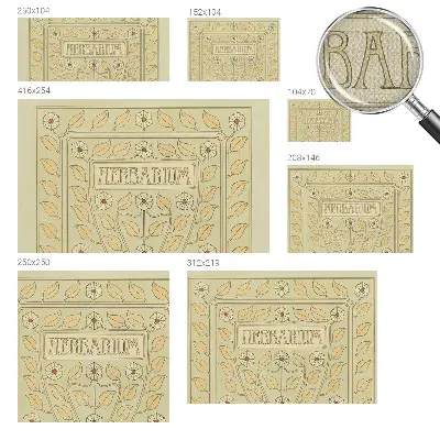 Papel de parede 3D com ornamento de planta