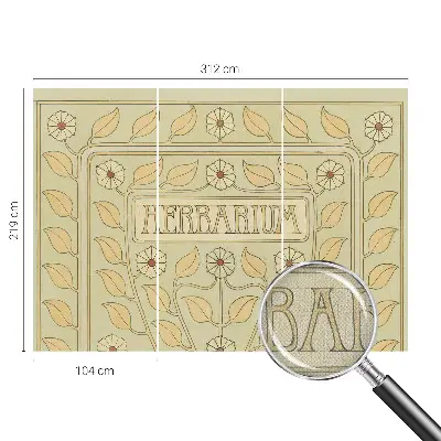 Papel de parede 3D com ornamento de planta