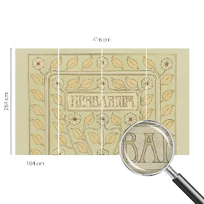 Papel de parede 3D com ornamento de planta