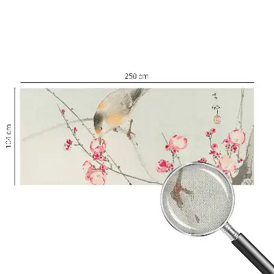 Papel de parede infantil com estampa de pássaros floridos