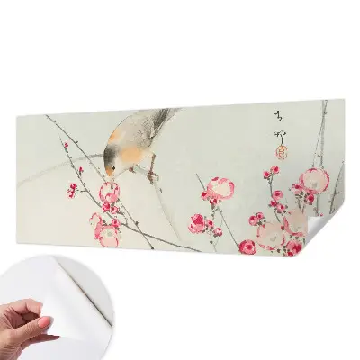 Papel de parede infantil com estampa de pássaros floridos