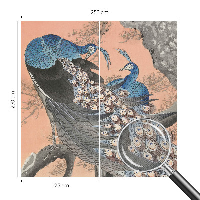 Papel de parede autocolante para quarto Elegância do pavão