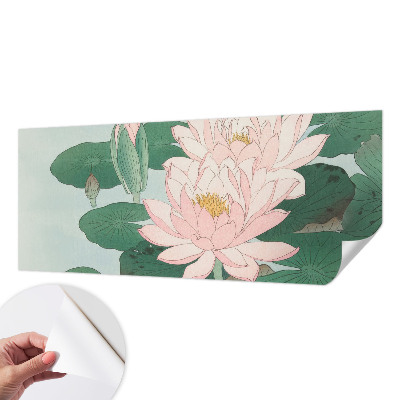 Papel de parede autocolante para sala com padrão lótus aquático