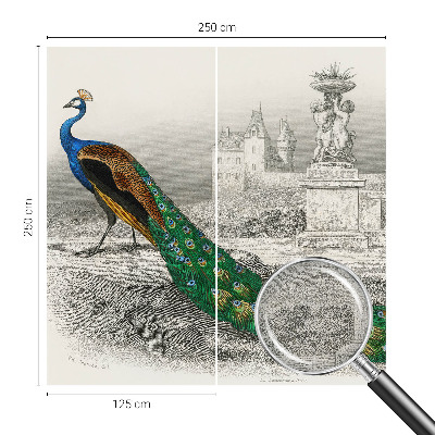 Autocolante de parede fotográfico com estampado de penas coloridas