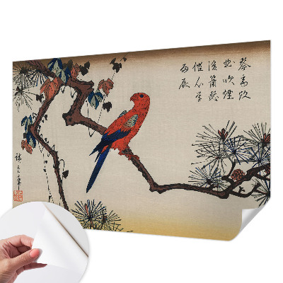 Papel de parede autocolante Um pássaro num galho