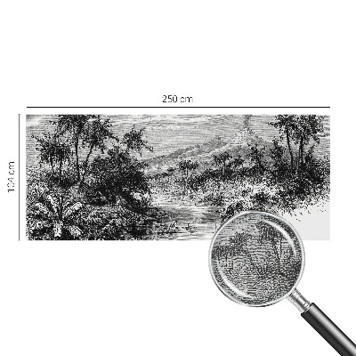 Papel de parede 3D com estampa panorama exótico