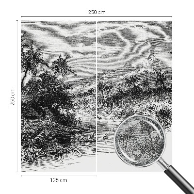 Papel de parede 3D com estampa panorama exótico