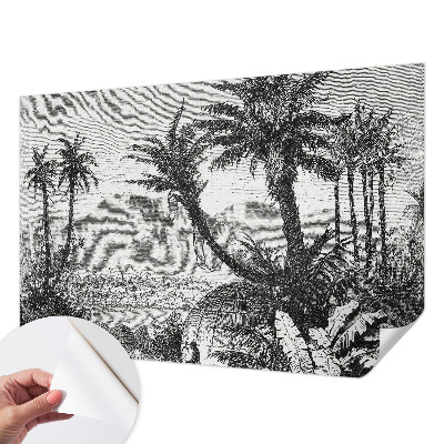 Papel de parede para criança com estampa de oásis tropical
