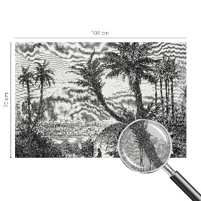 Papel de parede para criança com estampa de oásis tropical