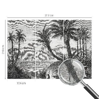 Papel de parede para criança com estampa de oásis tropical