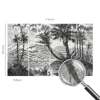 Papel de parede para criança com estampa de oásis tropical