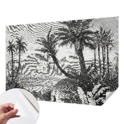 Papel de parede para criança com estampa de oásis tropical
