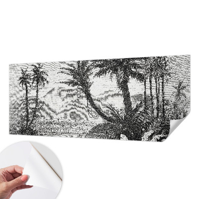 Papel de parede para criança com estampa de oásis tropical