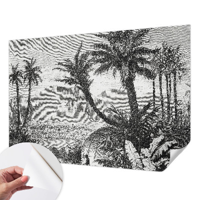 Papel de parede para criança com estampa de oásis tropical