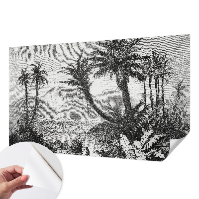 Papel de parede para criança com estampa de oásis tropical