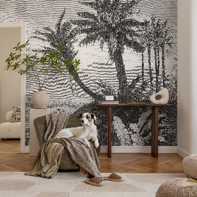 Papel de parede para criança com estampa de oásis tropical
