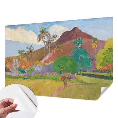 Papel de parede autocolante para sala com estampa de natureza exótica