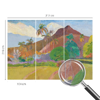 Papel de parede autocolante para sala com estampa de natureza exótica