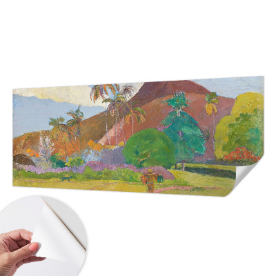 Papel de parede autocolante para sala com estampa de natureza exótica