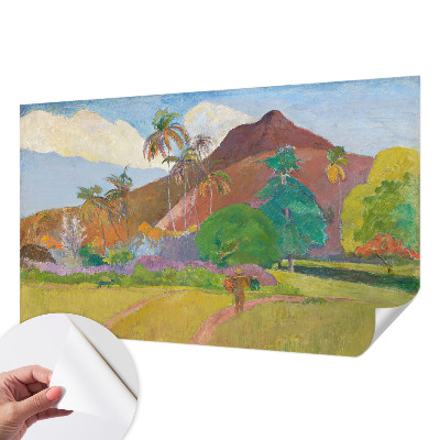 Papel de parede autocolante para sala com estampa de natureza exótica
