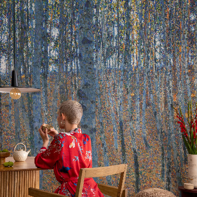 Autocolante de parede fotográfico Floresta de bétulas