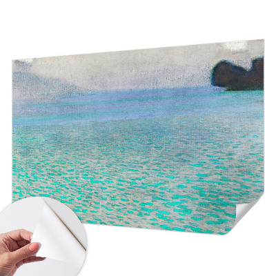 Papel de parede 3D com padrão em tons de água turquesa