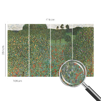 Papel de parede infantil com estampa de prado florido