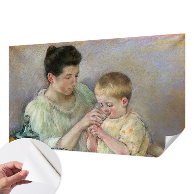 Papel de parede autocolante para sala com tema de cuidados parentais