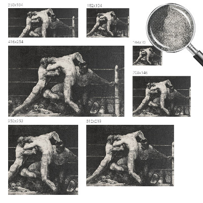 Autocolante de parede fotográfico com imagem de um duelo entre boxeadores