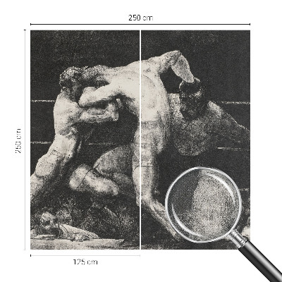 Autocolante de parede fotográfico com imagem de um duelo entre boxeadores
