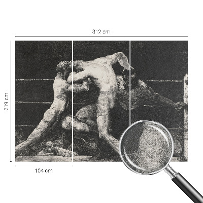 Autocolante de parede fotográfico com imagem de um duelo entre boxeadores