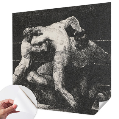 Autocolante de parede fotográfico com imagem de um duelo entre boxeadores