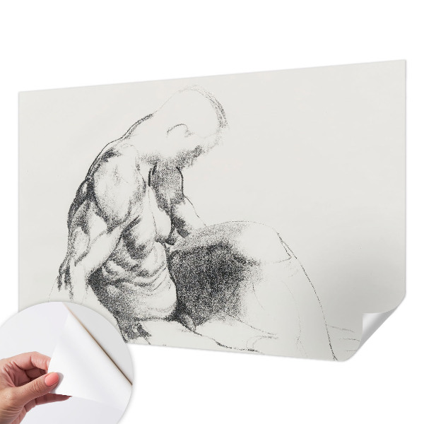 Papel de parede autocolante com estampa de esboço masculino