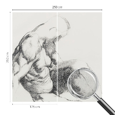 Papel de parede autocolante com estampa de esboço masculino