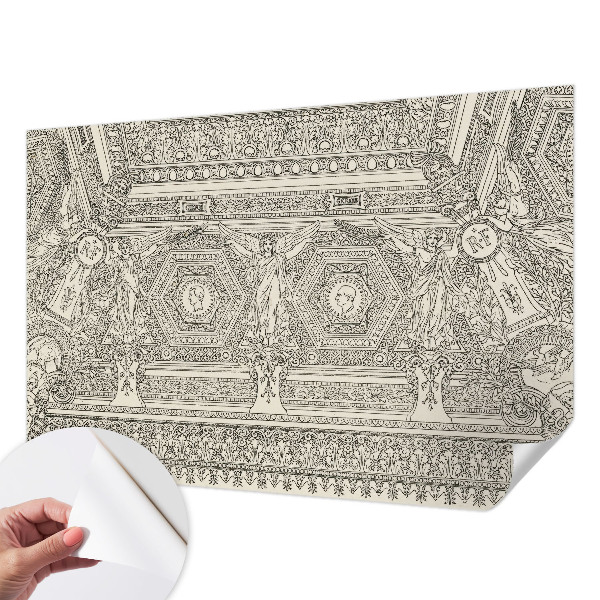 Papel de parede infantil com ornamento clássico