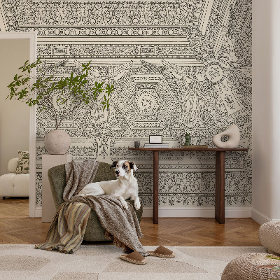Papel de parede infantil com ornamento clássico