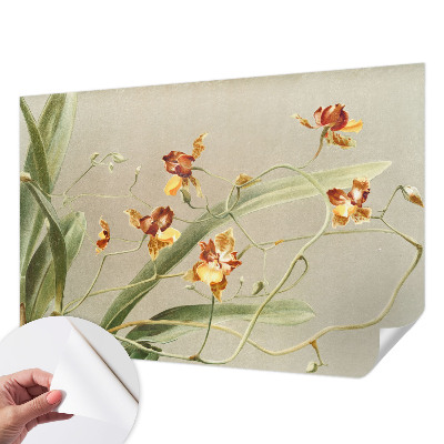 Papel de parede autocolante para quarto com estampa de orquídeas clássicas
