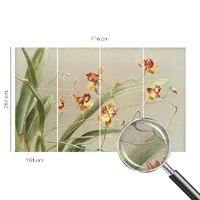 Papel de parede autocolante para quarto com estampa de orquídeas clássicas