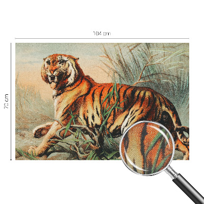 Autocolante de parede fotográfico com estampa de tigre em motivo natural